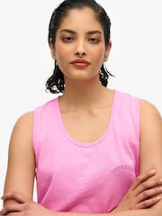 Superdry Pink 100% Cotton Outdoor Stripe Scoop Neck Tank - Image 4 of 6