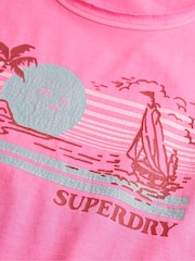 Superdry Pink 100% Cotton Outdoor Stripe Scoop Neck Tank - Image 6 of 6