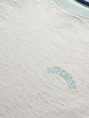 Superdry White cream Essential Logo Slim Fit Raglan T-Shirt - Image 6 of 6