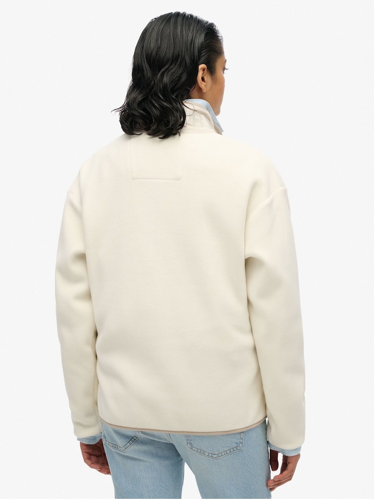 Superdry White Active Half Zip 100% Cotton Fleece - Image 2 of 6