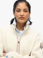 Superdry White Active Half Zip 100% Cotton Fleece - Image 4 of 6