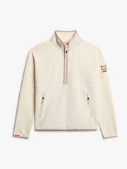 Superdry White Active Half Zip 100% Cotton Fleece - Image 5 of 6