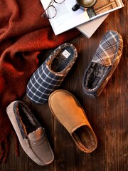 Tan Brown Suede Cosy Lined Mule Slippers - Image 7 of 7