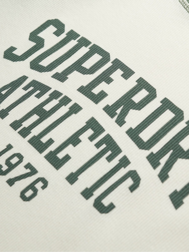 Superdry White Athletic Essential Raglan Cap Sleeve Slim Fit T-Shirt - Image 6 of 6