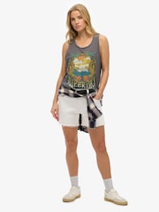 Superdry Grey 100% Cotton Psych Surf Graphic Racer Vest - Image 2 of 6