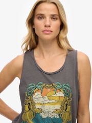 Superdry Grey 100% Cotton Psych Surf Graphic Racer Vest - Image 4 of 6