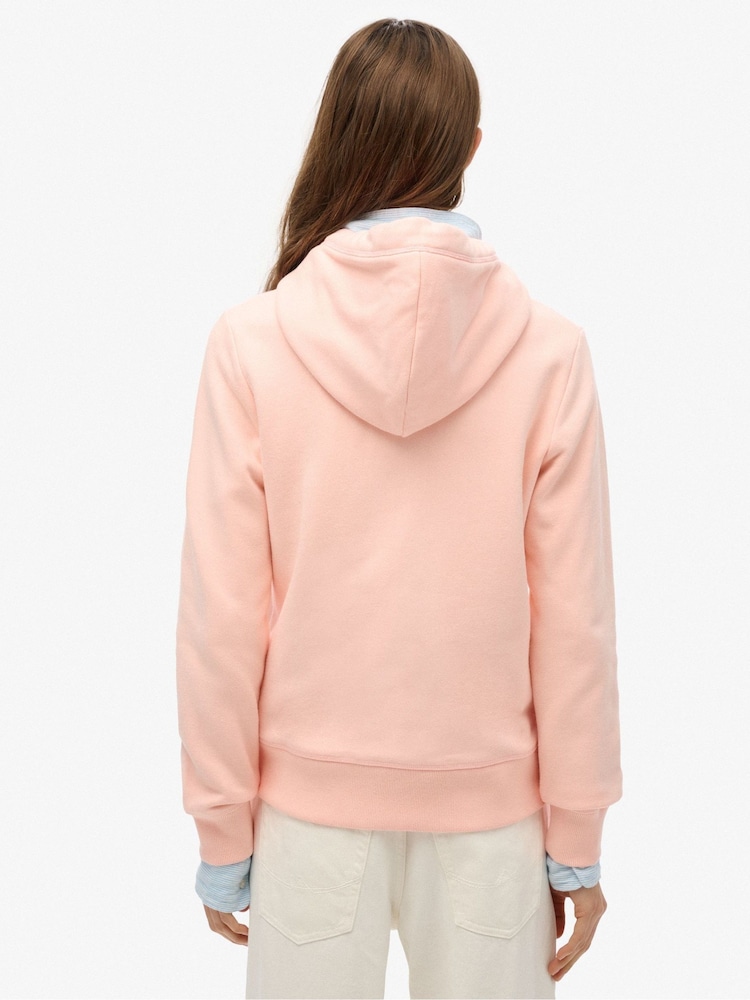 Superdry Pink Essential Logo Zip Hoodie - Image 2 of 7