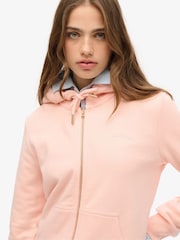 Superdry Pink Essential Logo Zip Hoodie - Image 4 of 7