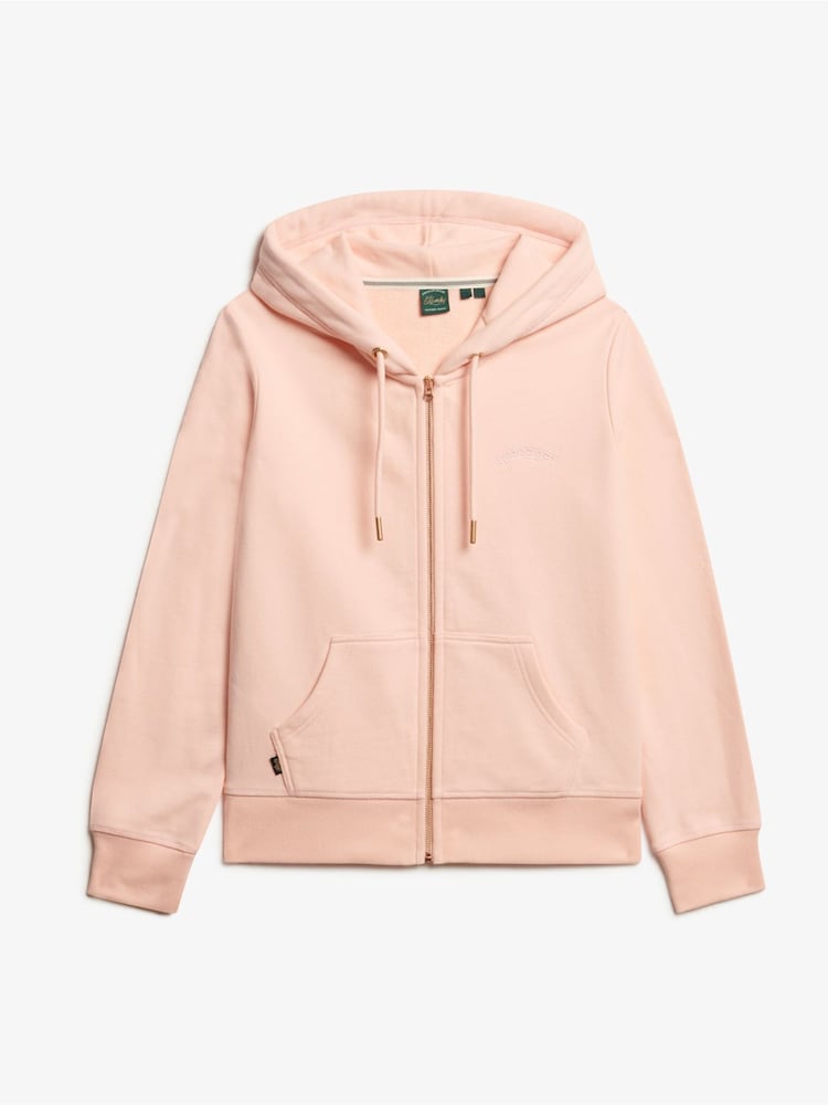 Superdry Pink Essential Logo Zip Hoodie - Image 5 of 7