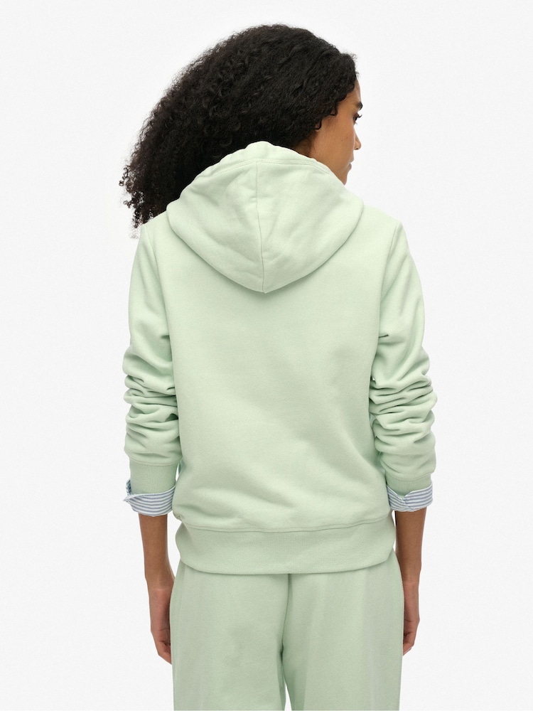 Superdry Green Essential Logo Zip Hoodie - Image 2 of 6