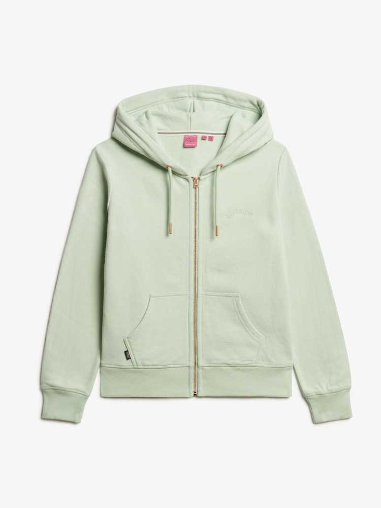 Superdry Green Essential Logo Zip Hoodie - Image 5 of 6