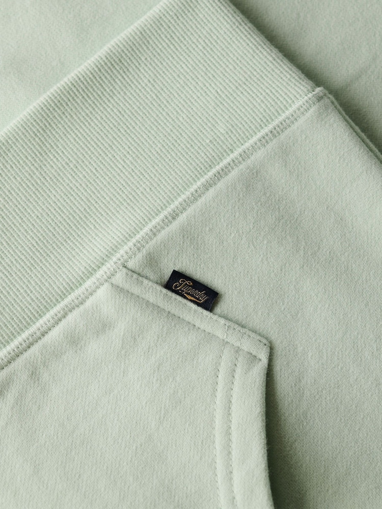 Superdry Green Essential Logo Zip Hoodie - Image 6 of 6