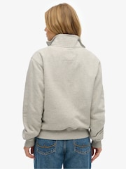 Superdry Grey Athletic Essential Appliqué Half Zip 100% Sweat Top - Image 2 of 6