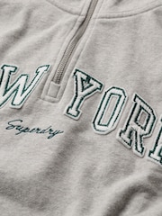Superdry Grey Athletic Essential Appliqué Half Zip 100% Sweat Top - Image 6 of 6