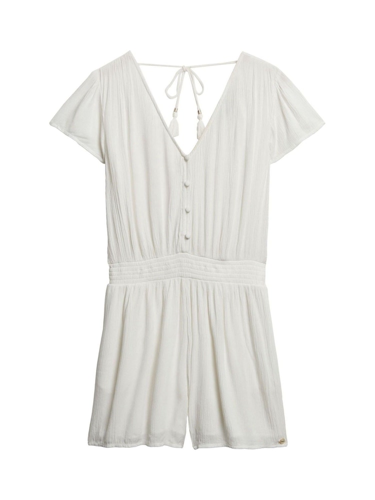 Superdry White Printed Playsuit - Image 1 of 2