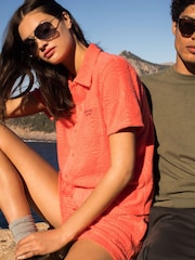 Superdry Orange Country Club Towelling Shorts - Image 5 of 8