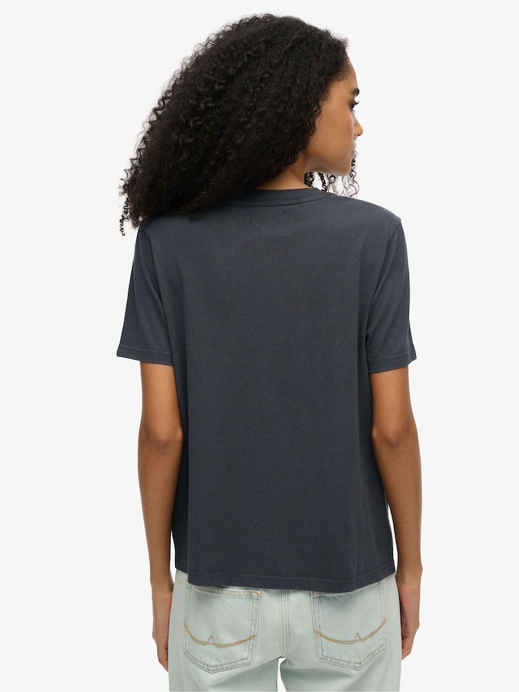 Superdry Black Biker Rock Graphic Relaxed T-Shirt - Image 2 of 6