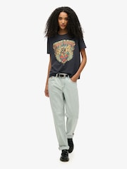 Superdry Black Biker Rock Graphic Relaxed T-Shirt - Image 3 of 6