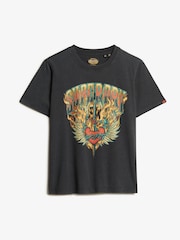Superdry Black Biker Rock Graphic Relaxed T-Shirt - Image 5 of 6