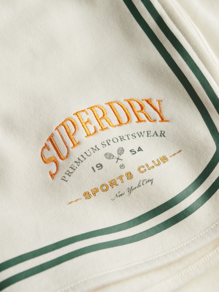Superdry White Country Club Racer Shorts - Image 7 of 7