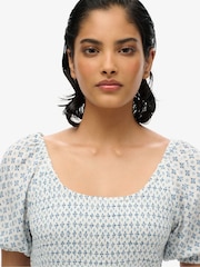 Superdry Smocked Woven Top - Image 4 of 8