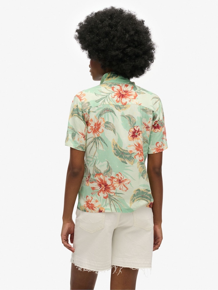 Superdry Green Beach Resort Shirt - Image 2 of 5