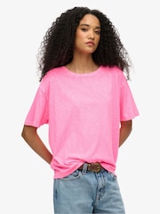 Superdry Pink Studios Dropped Shoulder T-Shirt - Image 1 of 6