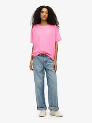 Superdry Pink Studios Dropped Shoulder T-Shirt - Image 3 of 6