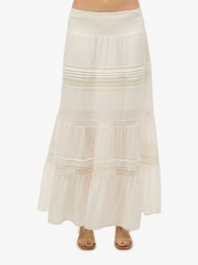 Superdry White Ibiza Lace Mix Maxi Skirt - Image 4 of 5