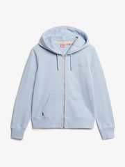 Superdry Light Blue Essential Logo Zip Hoodie - Image 4 of 4