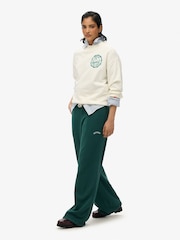 Superdry Green 100% Cotton Essential Logo Wide Leg Joggers - Image 3 of 7