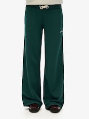 Superdry Green 100% Cotton Essential Logo Wide Leg Joggers - Image 4 of 7