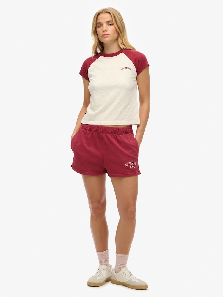 Superdry White Essential Logo Slim Fit Raglan T-Shirt - Image 3 of 5