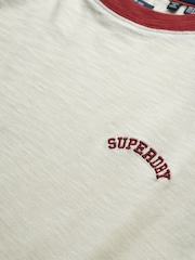 Superdry White Essential Logo Slim Fit Raglan T-Shirt - Image 5 of 5