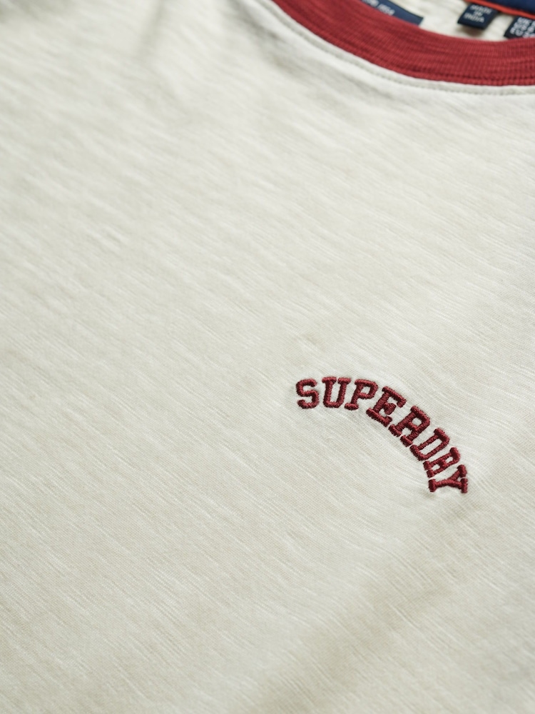 Superdry White Essential Logo Slim Fit Raglan T-Shirt - Image 5 of 5