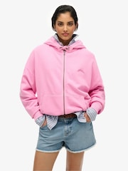 Superdry Purple Essential Logo 100% Cotton Hoodie - Image 1 of 6