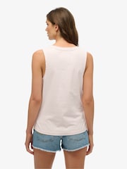Superdry Pink 100% Cotton Vl Neon Scoop Neck Tank - Image 2 of 6