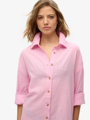 Розовый - Удлиненная пляжная рубашка из 100% хлопка Superdry Ibiza - Image 5 of 6