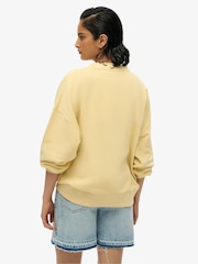 Желтый - Толстовка Superdry Oversized Essential Logo Crew из 100% хлопка - Изображение 2 из 4