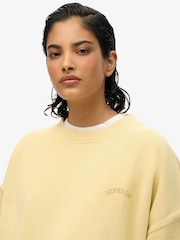 Желтый - Толстовка Superdry Oversized Essential Logo Crew из 100% хлопка - Изображение 4 из 4