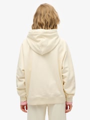 Superdry White 100% Cotton Essential Logo Osz Raglan Hoodie - Image 2 of 6