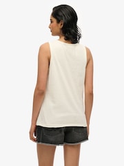 Superdry White Neo Trad Tattoo Scoop Neck 100% Cotton Tank - Image 2 of 6