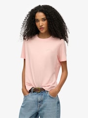 Rosa - Superdry Essential Logo Embroidered T-Shirt - Imagen 1 de 6