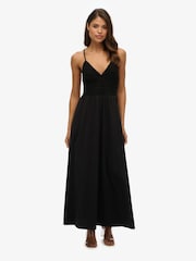 Superdry Black Lace Jersey Maxi 100% Cotton Dress - Image 1 of 5