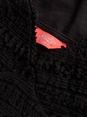 Superdry Black Lace Jersey Maxi 100% Cotton Dress - Image 5 of 5