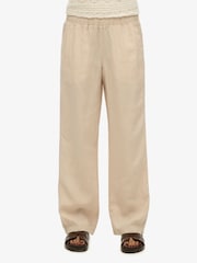 Кремовый - Superdry Linen Drawstring Trousers - Изображение 2 из 7