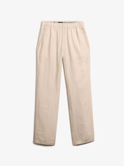Кремовый - Superdry Linen Drawstring Trousers - Изображение 6 из 7