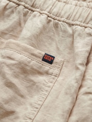 Кремовый - Superdry Linen Drawstring Trousers - Изображение 7 из 7