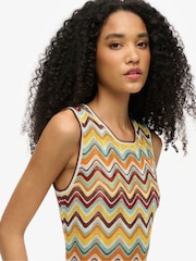 Superdry Green Zig Zag Knit Midi Dress - Image 7 of 10