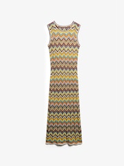 Superdry Green Zig Zag Knit Midi Dress - Image 9 of 10